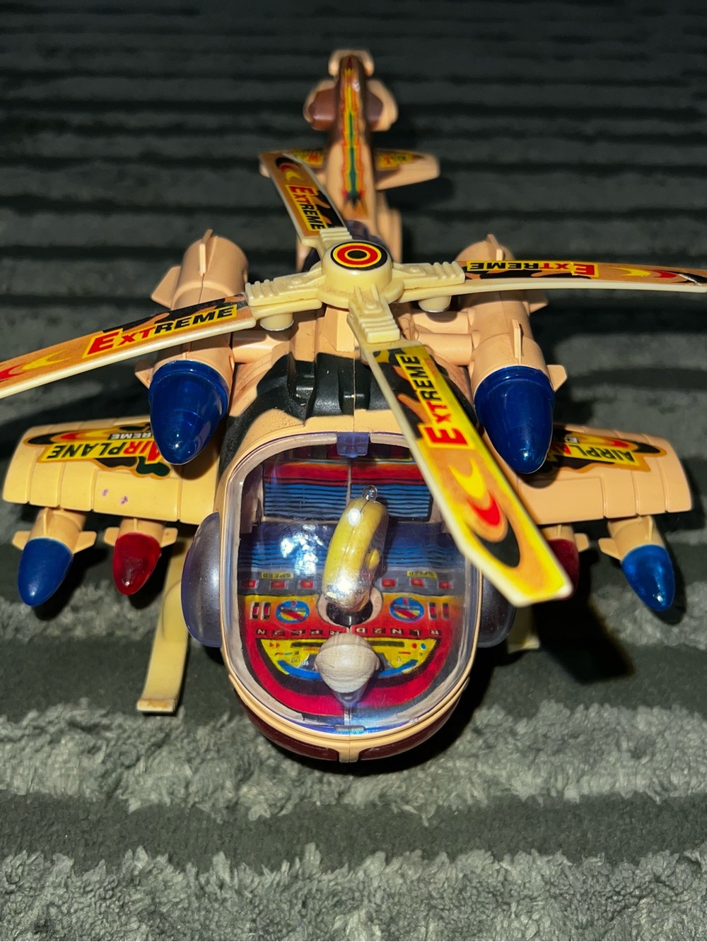 Extreme Beige & Blue Kids Helicopter Toy - Adventure Rotor Play